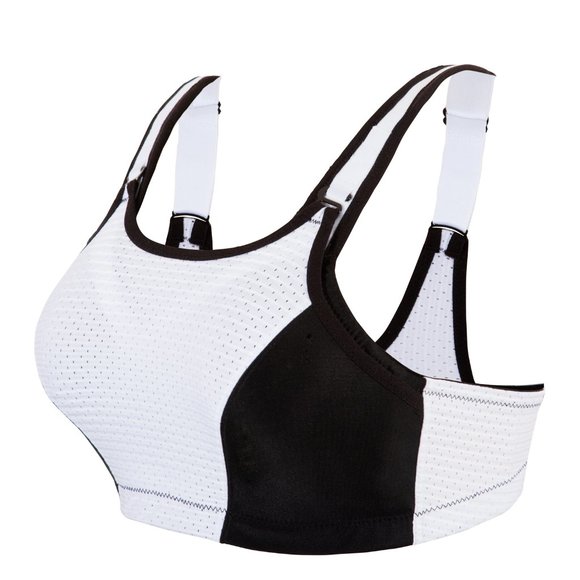 Glamorise SPORT Bra 34D (DOUBLE-LAYER) Wicking (PADDED-STRAPS) WHITE NEW - Picture 2 of 14